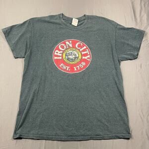 T-Shirt Mens Large Gray Cotton Iron City Pittsburgh Pennsylvania Graphics